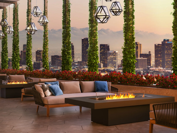 GIN 90 (CHAT) - Indoor/Outdoor freestanding bioethanol or gas fireplace by EcoSmart Fire - view 2